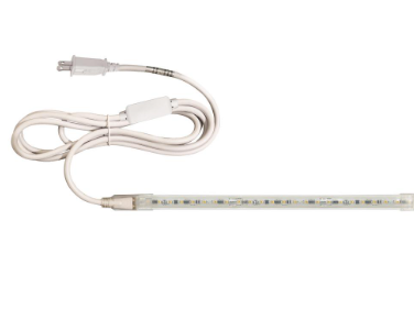 Nora Lighting NUTP13-W20-8-12-927/CPSP Custom Cut 20-ft, 8-in 120V Continuous LED Tape Light, Lumens 330lm / Wattage 3.6W per foot, Color Temperature 2700K, w/ Mounting Clips and 8' Cord & Plug w/ Surge Protector