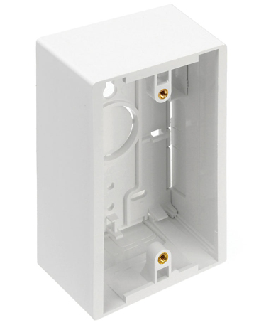Leviton 42777-1WA Surface-Mount Back Box, Single-Gang, 1.89" Box Depth, White Finish
