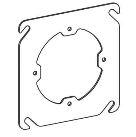 Orbit 43000X 4" 4S Flat Steel Plaster Ring, Dual Direction