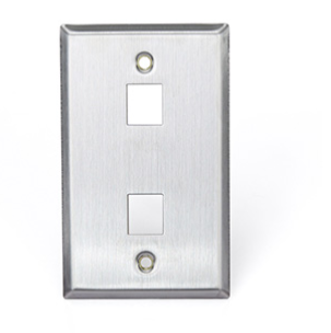 Leviton 43080-1S2 QUICKPORT Wallplate, Single-Gang, 2-Port, Stainless Steel Finish