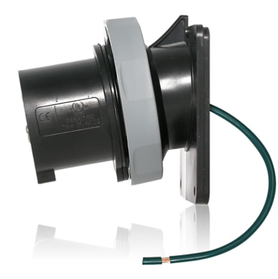 Leviton 430B5WLEV LEV Series IEC Pin & Sleeve Inlet, 30 Amp, 600 Volt, 3P, 4W, Black Finish