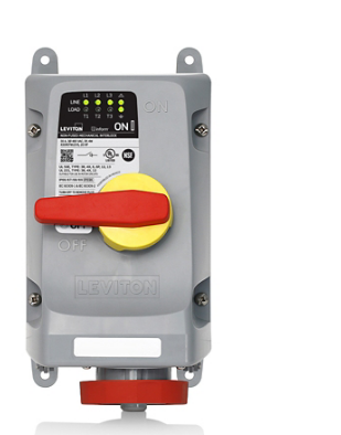 Leviton 430MI7WLEVS 30 Amp, 480 Volt 3-Phase, 3P, 4W, LEV Series North American-Rated IEC 60309-1 & 60309-2 Pin & Sleeve Mechanical Interlock with Local Monitoring Inform Technology, Industrial Grade, IP66/IP67/IP68/IP69/IP69K
