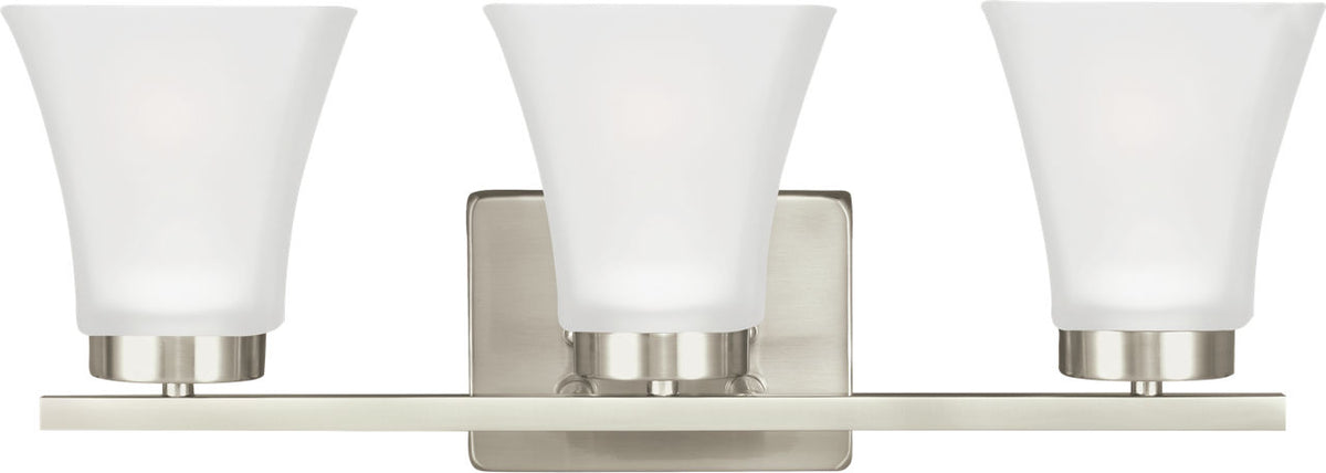 Generation Lighting Bayfield 3 light brushed nickel bath vanity wall light