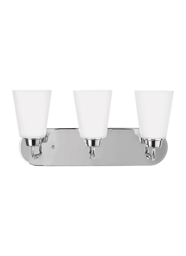 Generation Lighting Kerrville 3 light chrome bath vanity wall light