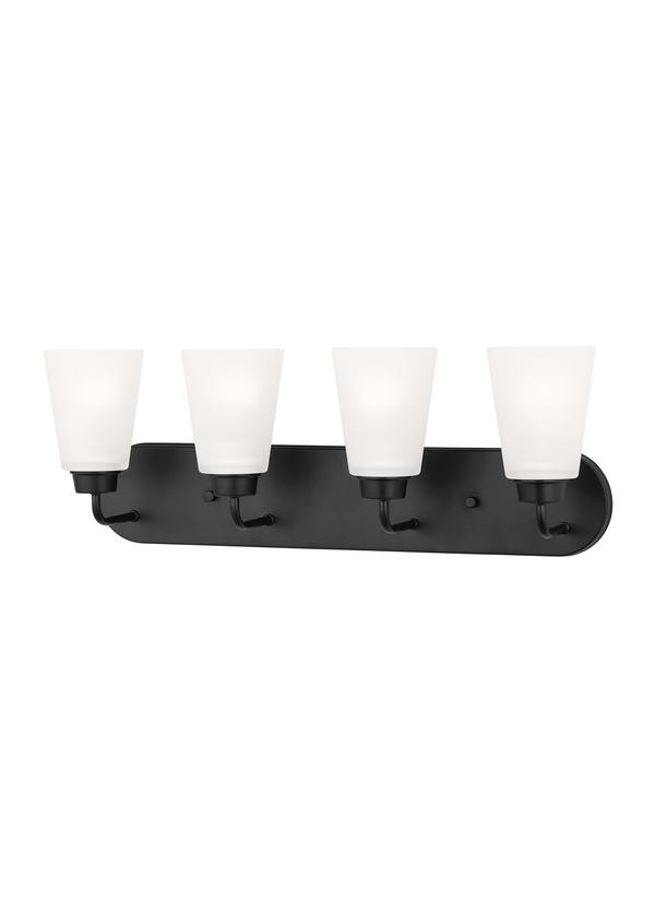 Generation Lighting 4415204-112 Kerrville 4 light midnight black bath vanity wall light