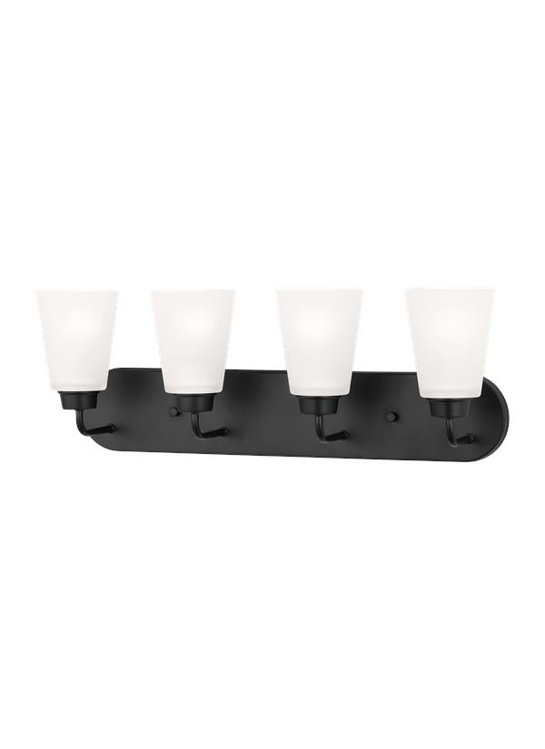 Generation Lighting Kerrville 4 light midnight black bath vanity wall light