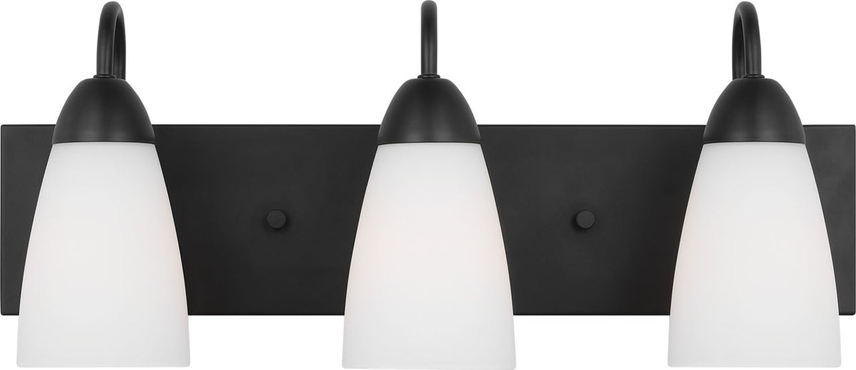 Generation Lighting Seville 3 light midnight black bath vanity wall light