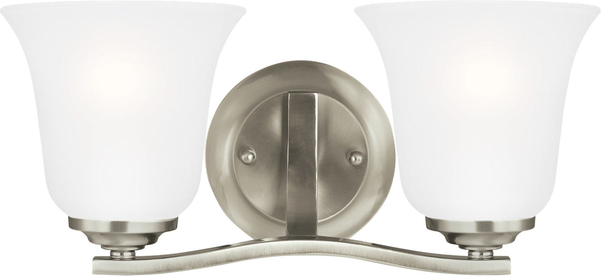 Generation Lighting Emmons 2 light brushed nickel bath vanity wall light