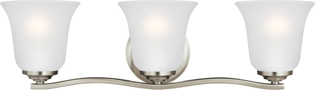 Generation Lighting Emmons 3 light brushed nickel bath vanity wall light