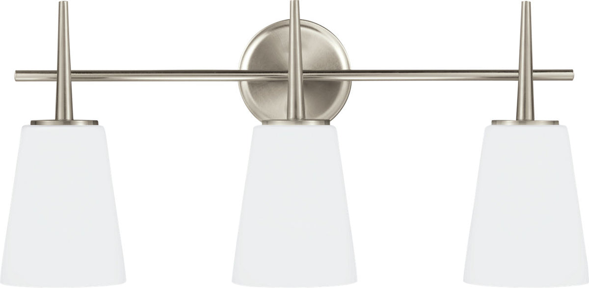 Generation Lighting Driscoll 3 light brushed nickel bath vanity wall light