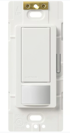 Lutron MS-VPS6M2-DV-SW Maestro Switch with Vacancy Sensor Dual Voltage 120V-277V / 6A Multi Location, Snow White Finish