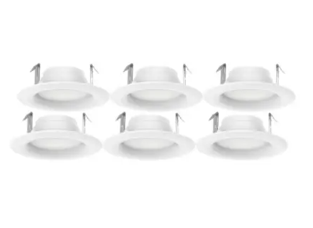 SATCO S11640 4-in LED Downlight Retrofit, Wattage 8.7W, Lumens 600 lm, Voltage 120V, Color Temperature 3000K - 6 Pack