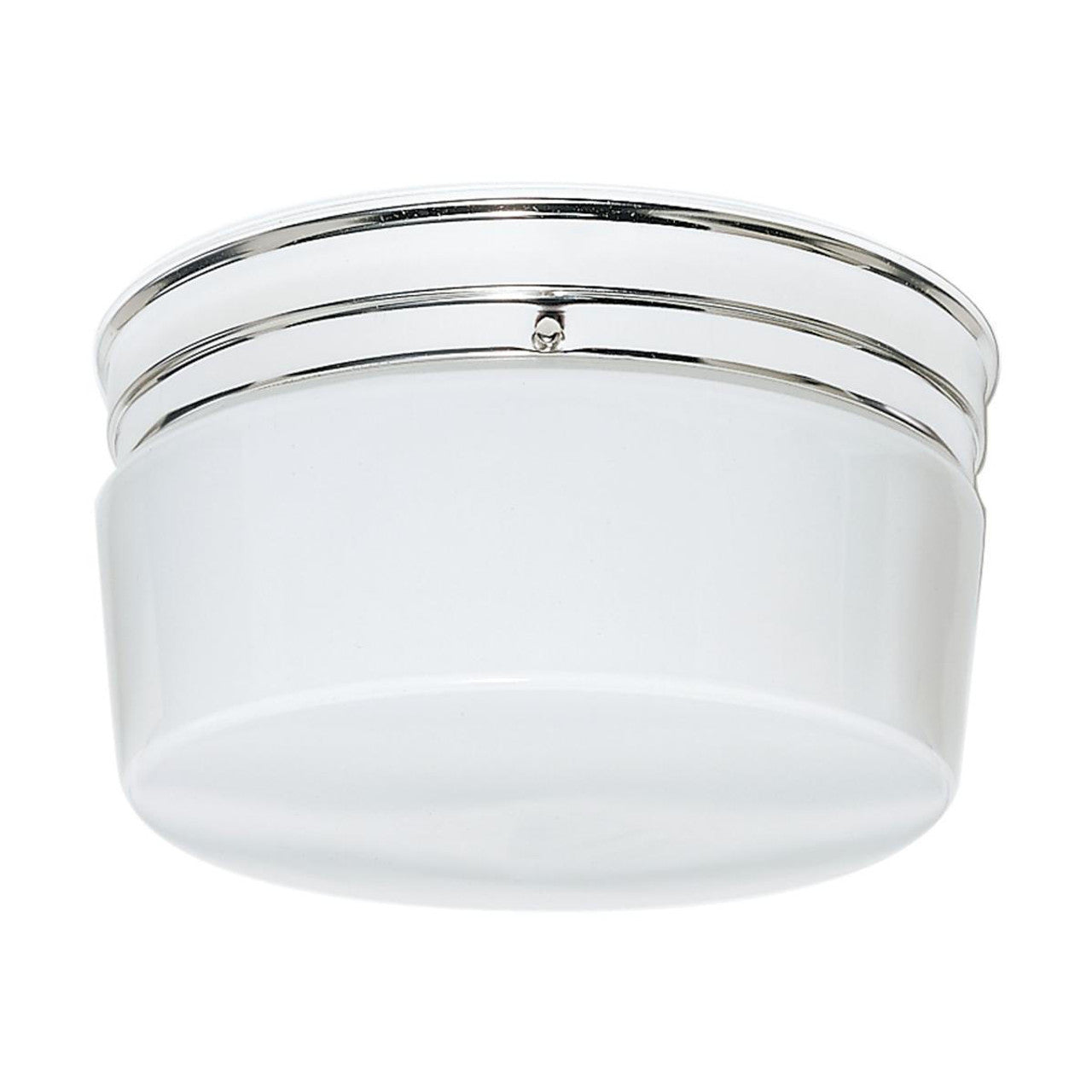 Nuvo SF77-344 2 Light 10" Flush Mount light Fixture, White Glass, Polished Chrome Finish