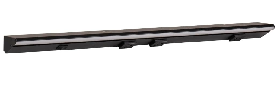Task Lighting LPUR24S4DBBK30 24-1/2" DV USB Series Lighted Power Strip, 400 Lm/Ft High Output, Black Finish, Black receptacles, Color Temperature 3000K