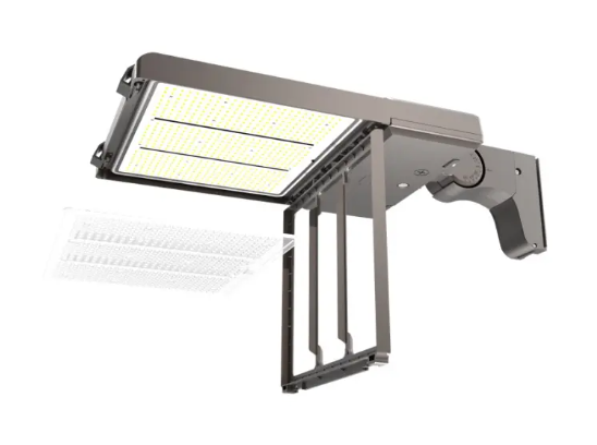 Keystone KT-ALED290PS-L2-OSB-PMA-8CSB-VDIM-P XFit OpticSwap LED Area Light, Pole Mount, Type III, IV + V Included, Selectable Wattage 290W, 210W, 185W, Multi-Color Temperature, Voltage 120-277V, Bronze