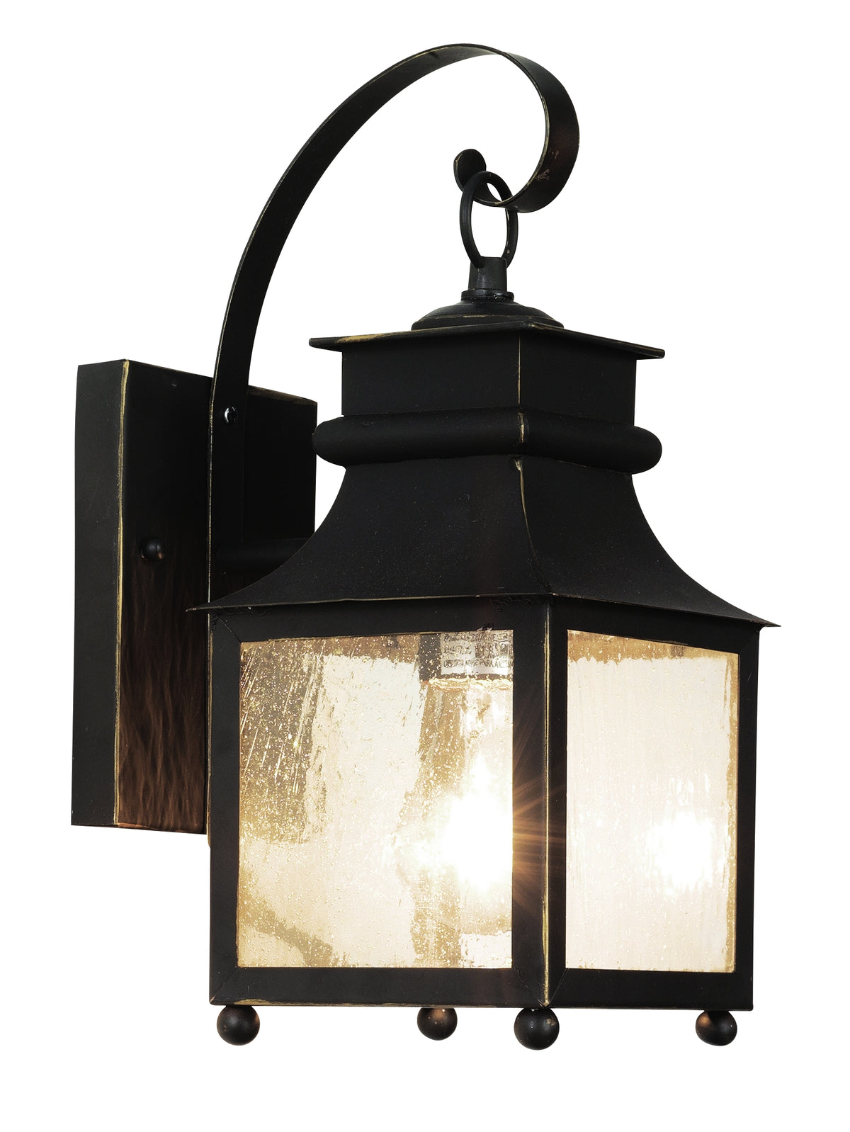 Trans Globe Lighting 45630 WB Santa Ines weathered bronze wall lantern with clear seeded glass