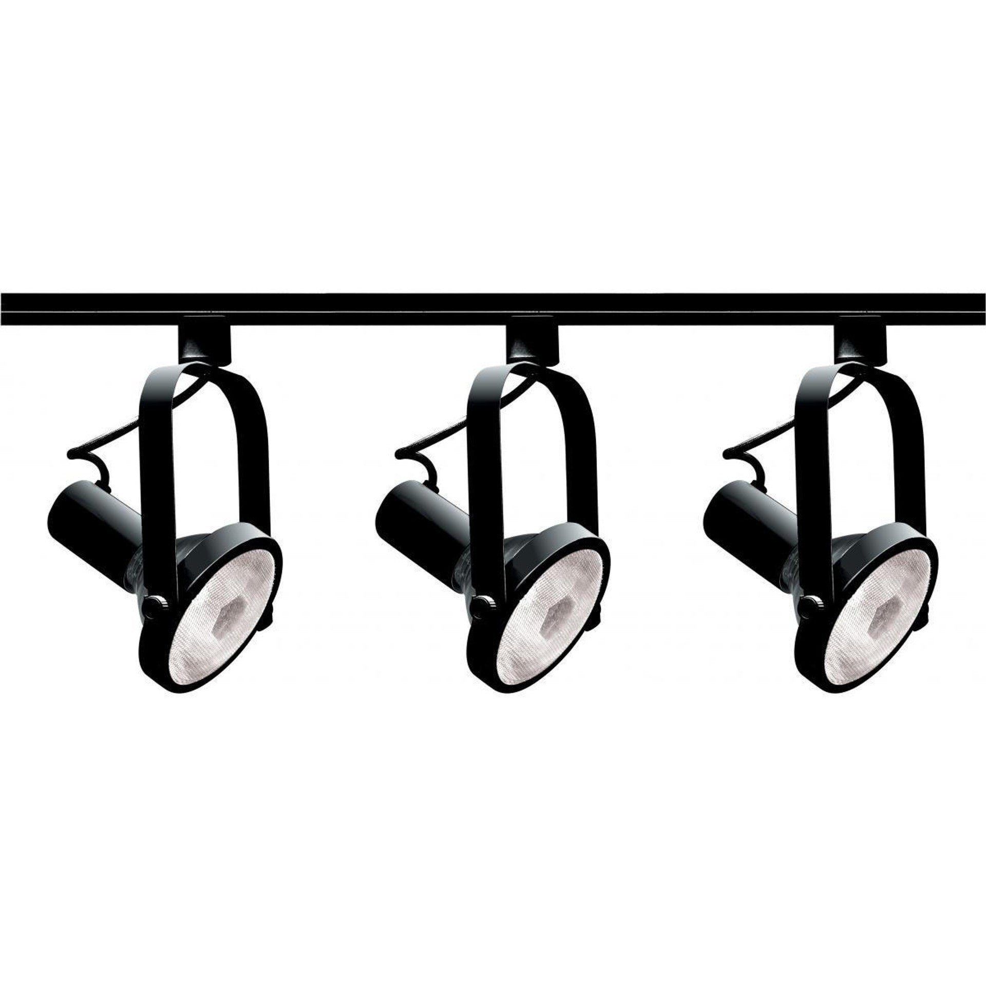 Nuvo TK317 4 Foot 3-Light PAR30 Track Light Kit, Gimbal Ring, Black