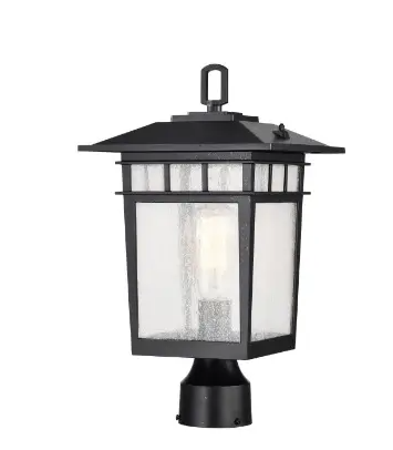 Nuvo 60-5953 16-in Cove Neck LG Outdoor Post Light Fixture w/o Bulb, 120V, Textured Black