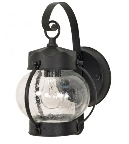 Nuvo 60-632 11" Onion Wall Lantern Light, Old Bronze, Clear Seed Glass