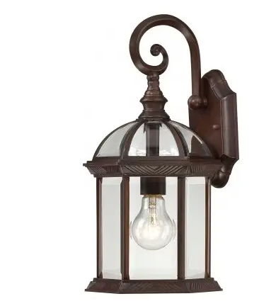 Nuvo 60-3495 Boxwood 15" Outdoor Wall Light w/ Clear Beveled Glass, Wattage 100W, Brown