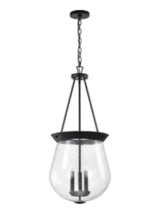 Nuvo 60-7803 14-in Boliver Pendant Light Fixture w/o Bulbs, 3-Light, Matte Black