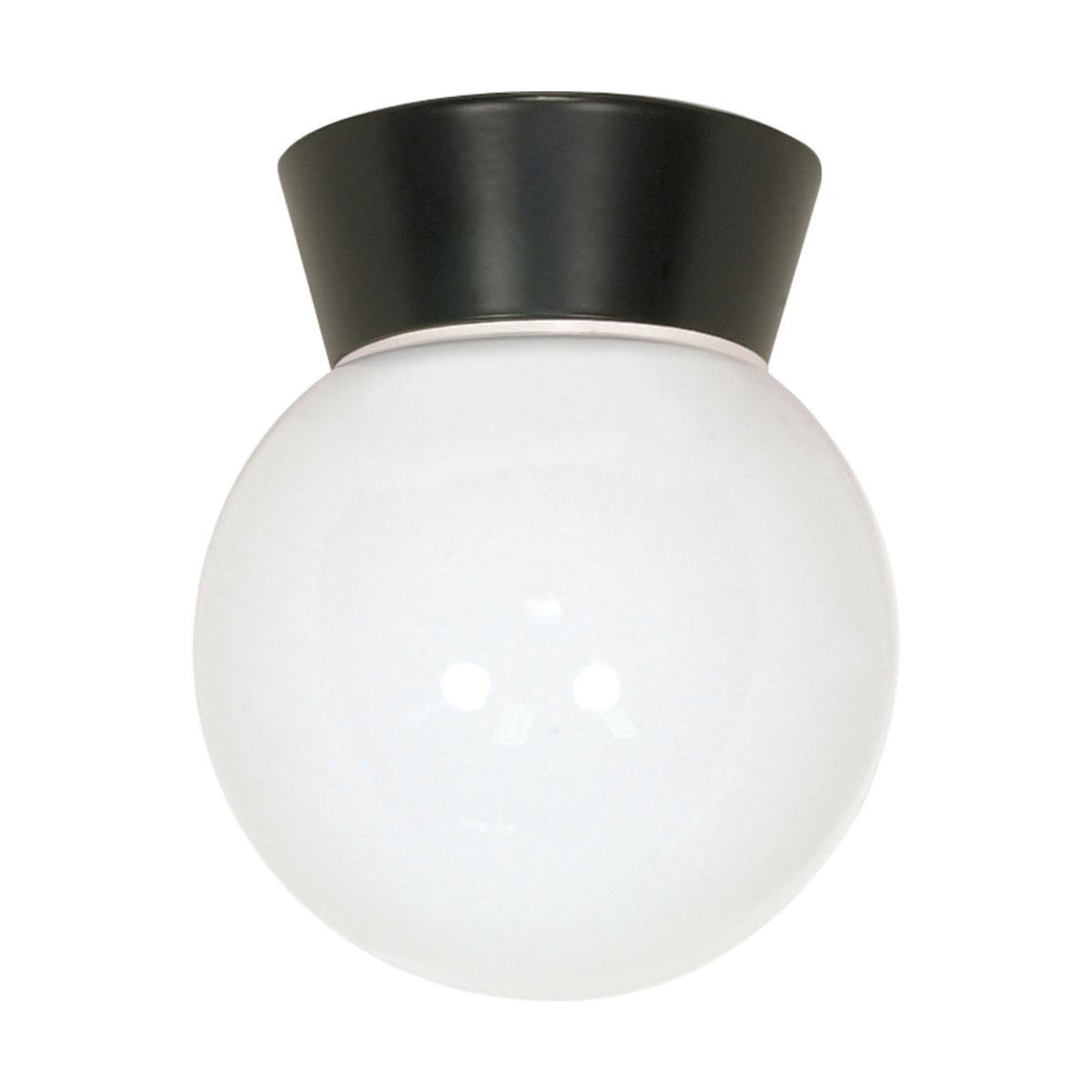 Nuvo SF77-153 1 Light 8" Utility Ceiling light Fixture, White Glass, Bronzotic Finish