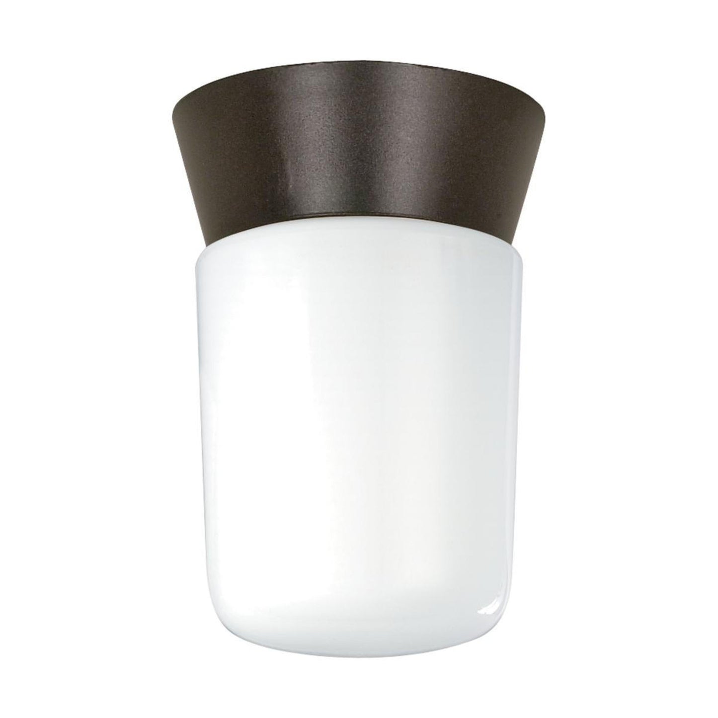 Nuvo SF77-156 1 Light 8" Utility Ceiling light Fixture, With White Glass Cylinder, Bronzotic Finish