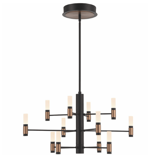 Eurofase Lighting 46353-016 Albany 31.25 inch Modern Multi LED Chandelier Ceiling Light, Black/Brass Finish