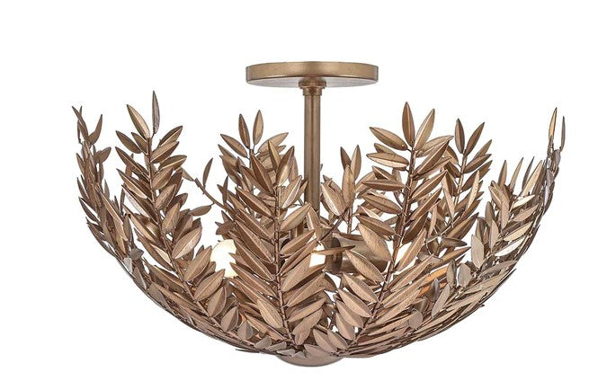 Eurofase Lighting 46437-013 Jalore 3 Light 22-inch Macchiato Semi Flush Mount Ceiling Light Brown Finish