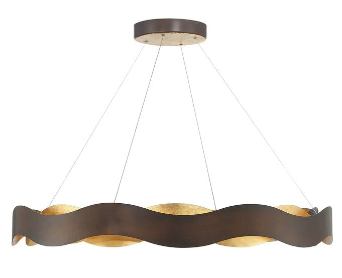 Eurofase Lighting 46462-015 Vaughan LED 1 Light 46-inch Chandelier Ceiling Light Bronze and Gold Finish