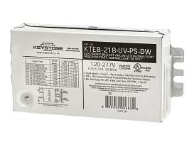 Keystone KTEB-218-UV-PS-DW-CP 2 x 18W CFL, Voltage 120-277V Input, High Power Factor, Program Start