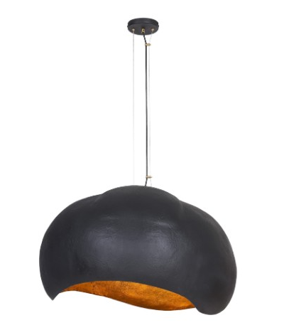 Eurofase Lighting 47101-012 Baleia - 4-Light 36" Pendant - Plaster Black and Gold Foil