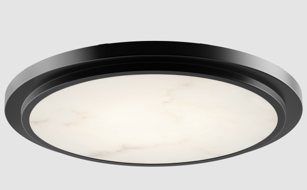 Lighting Spot 26 LS-AL-7FL-12W 5CCT-BL 7" Alabaster Slim LED Panel Light, Wattage 12W, Multi-Color Temperature, Black Finish