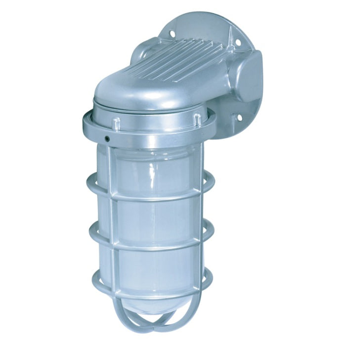 Nuvo SF76-620 10" 1-Light Vapor Proof Fixture, Wall Mount, Frosted Glass, Metallic Silver, Voltage 120V