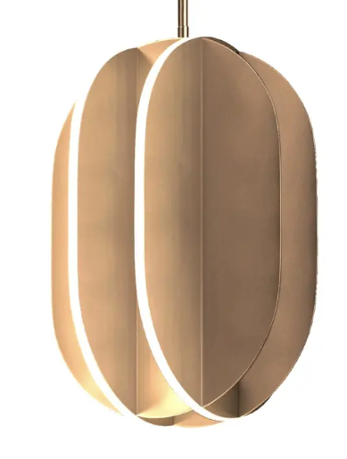 ET2 Contemporary Lighting E21486-SBR Interval LED Medium Ellipse Pendant, Color Temperature 3000K 1,750 Lumens, Voltage 120V, Satin Brass Finish