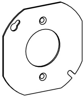 Orbit 4RC-PO 4" Octagonal Electrical Box Cover, Flat 1.6" Diameter Power Outlet Steel