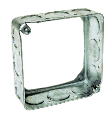 Orbit 4SB-50/75-EXT Extension Ring, 1-1/2 in L, 4 in W, 12 -Knockout, Steel, Galvanized