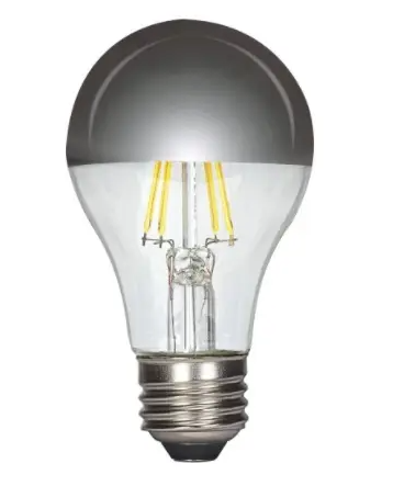 SATCO S12421 LED A19 Bulb, E26, Dimmable, Wattage 6W, Lumens 650 lm, Voltage 120V, Silver Crown, Color Temperature 2700K