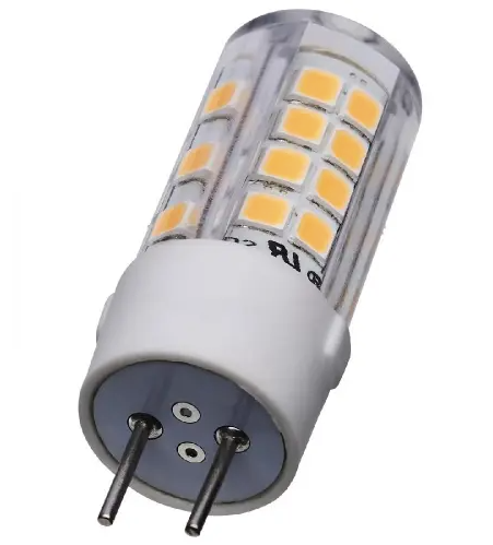 SATCO S12322 LED T6 Bulb, GY6.35, Wattage 4.5W, Lumens 430 lm, Voltage 120V, Color Temperature 3000K, Clear