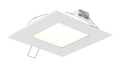 DALS Lighting 5004SQ-CC-WH 4 Inch Square CCT LED Recessed Panel Light, White Finish