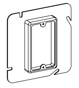 ORBIT 51025 5 Inch Square Single Gang 0.25 Inch Raised Steel Device Ring 4-11/16