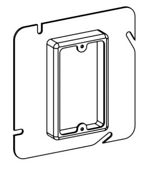 ORBIT 51058 5 Inch Square Single Gang 0.63 Inch Raised Steel Device Ring 4-11/16
