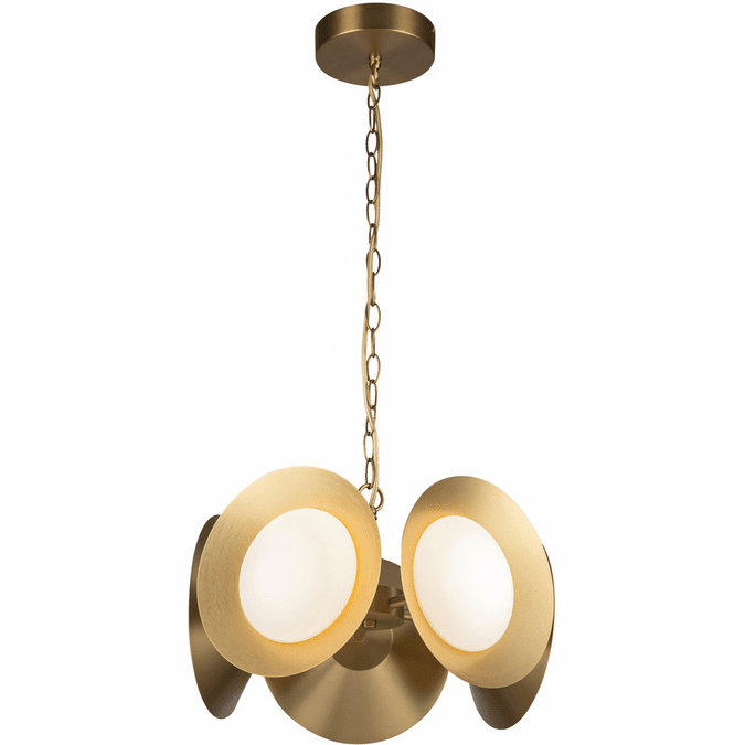 Kuzco Lighting CH77916-BG/OP-UNV Cleo LED 16 inch Opal Glass Chandelier Ceiling Light Brushed Gold Finish