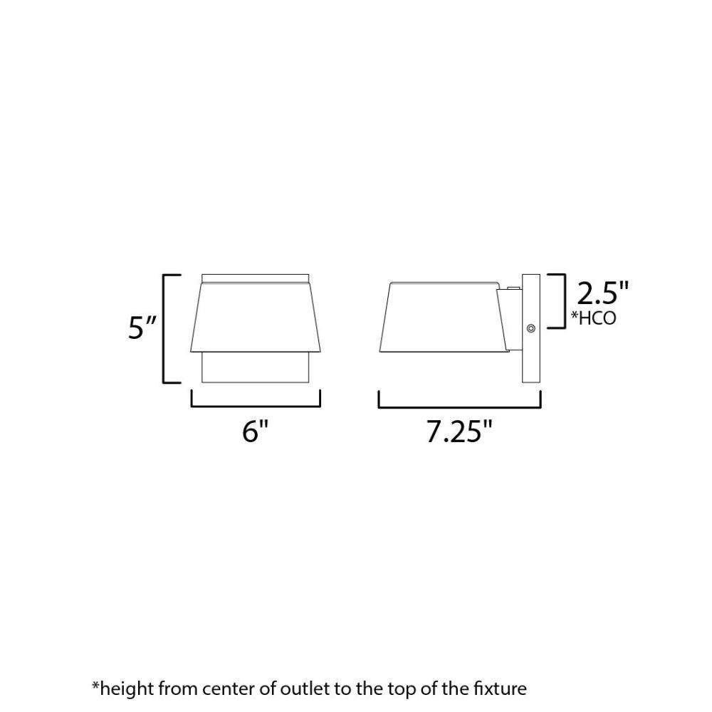 Maxim Lighting 51117BK/PHC Gateway Outdoor Wall Mount Dimensions Diagram