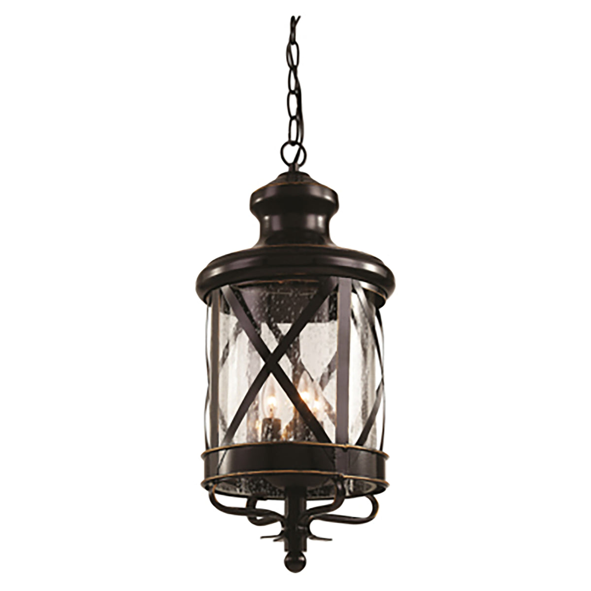 Trans Globe Lighting 5124 ROB Chandler 3 Light Rubbed Oil Bronze Outdoor Hanging Pendant