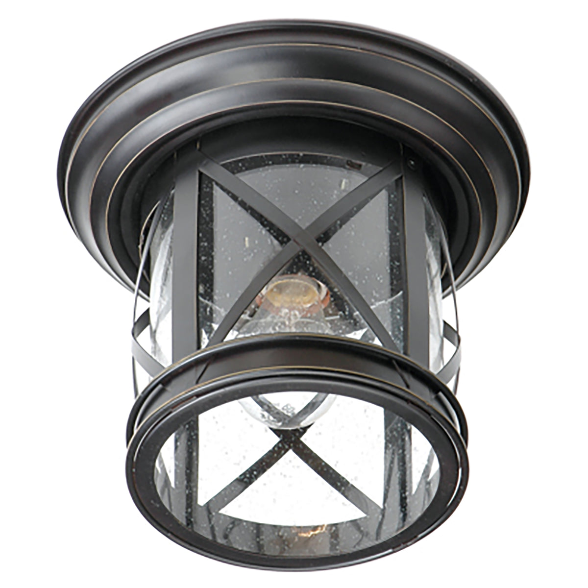 Trans Globe Lighting 5128 ROB Chandler outdoor flush mount ceiling light in rubbed oil bronze