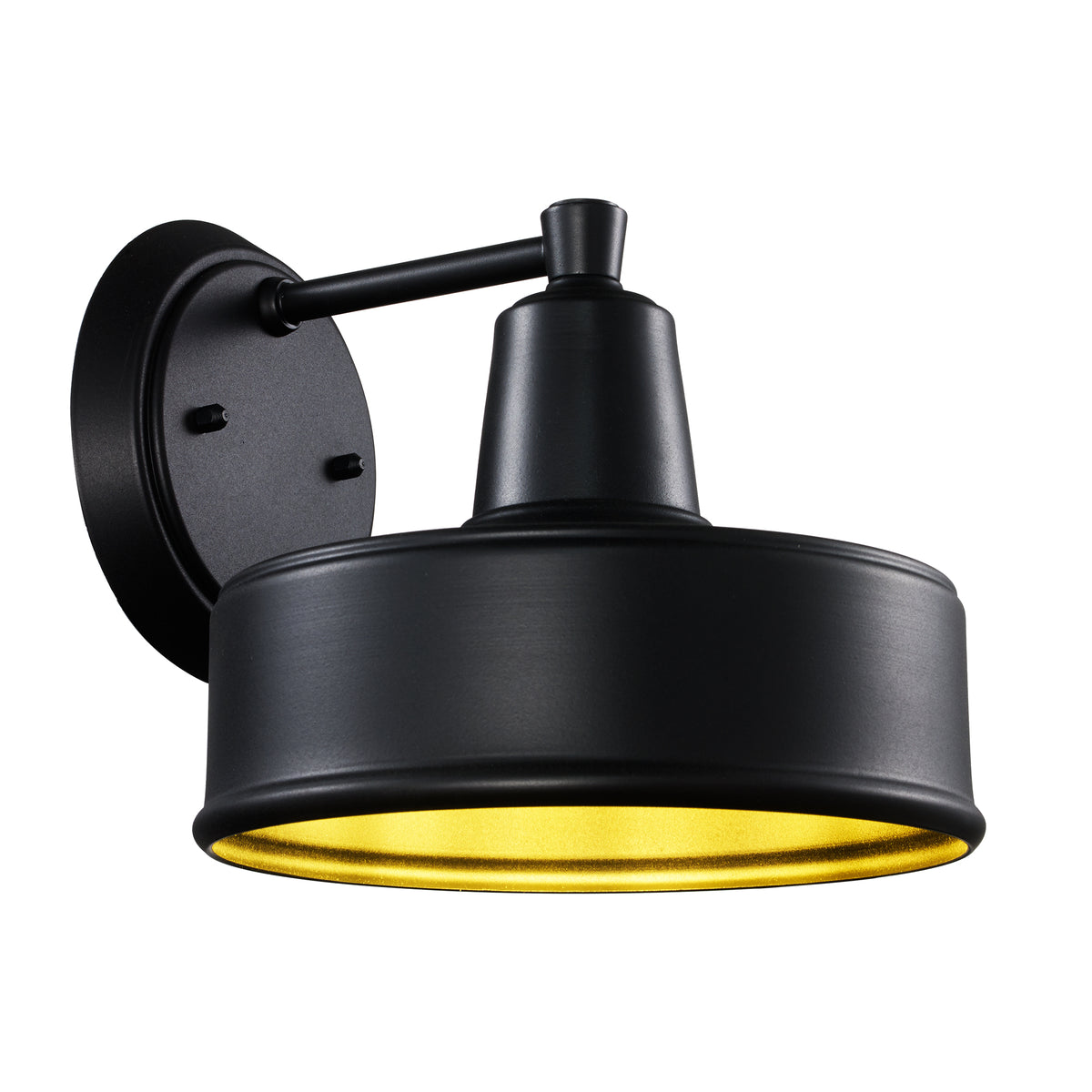 Trans Globe Lighting 51321 BK Channing black wall lantern illuminated front view
