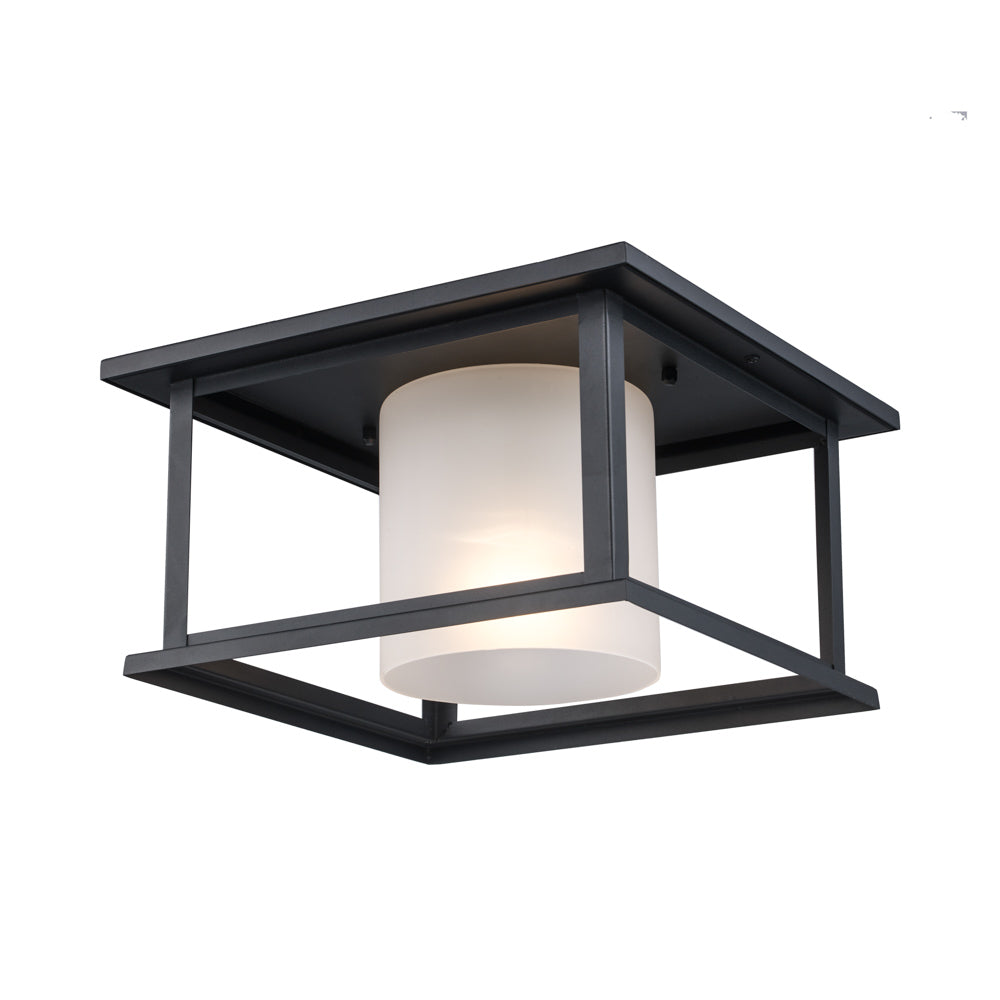 Trans Globe Lighting 51405 BK black outdoor flush mount ceiling light angle view