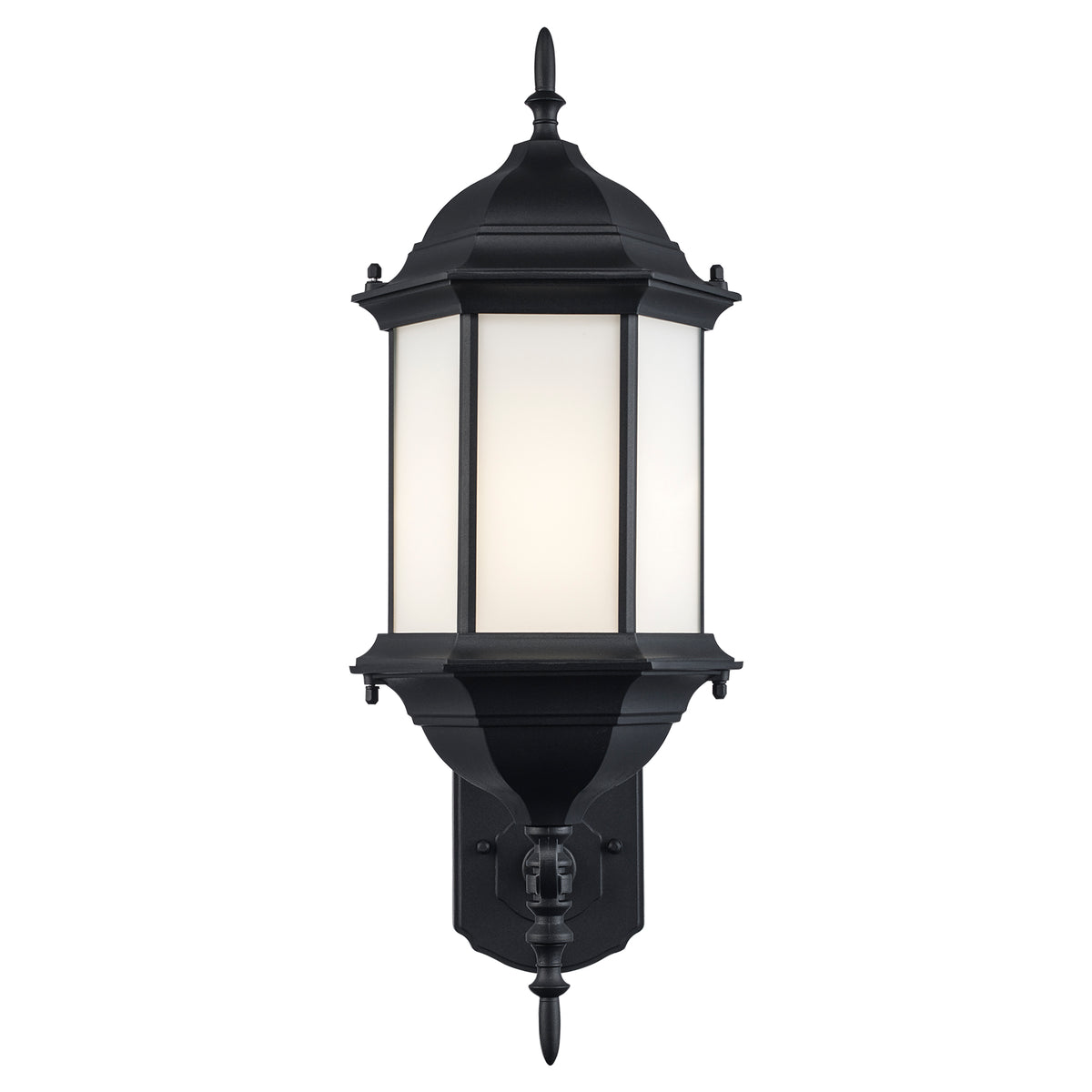 Trans Globe Lighting 51633 BK Eldlight black outdoor wall lantern illuminated view