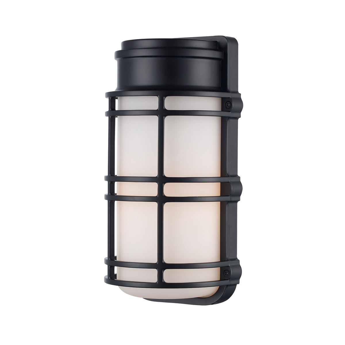 Trans Globe Lighting 51770 BK Castbright black outdoor bulkhead wall light front view lit